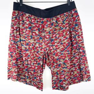 Lululemon T.H.E. Short Mens Size XL Mini Urban Leopard Slate Multi Burgundy 10"